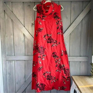 Floral Red Maxi Dress